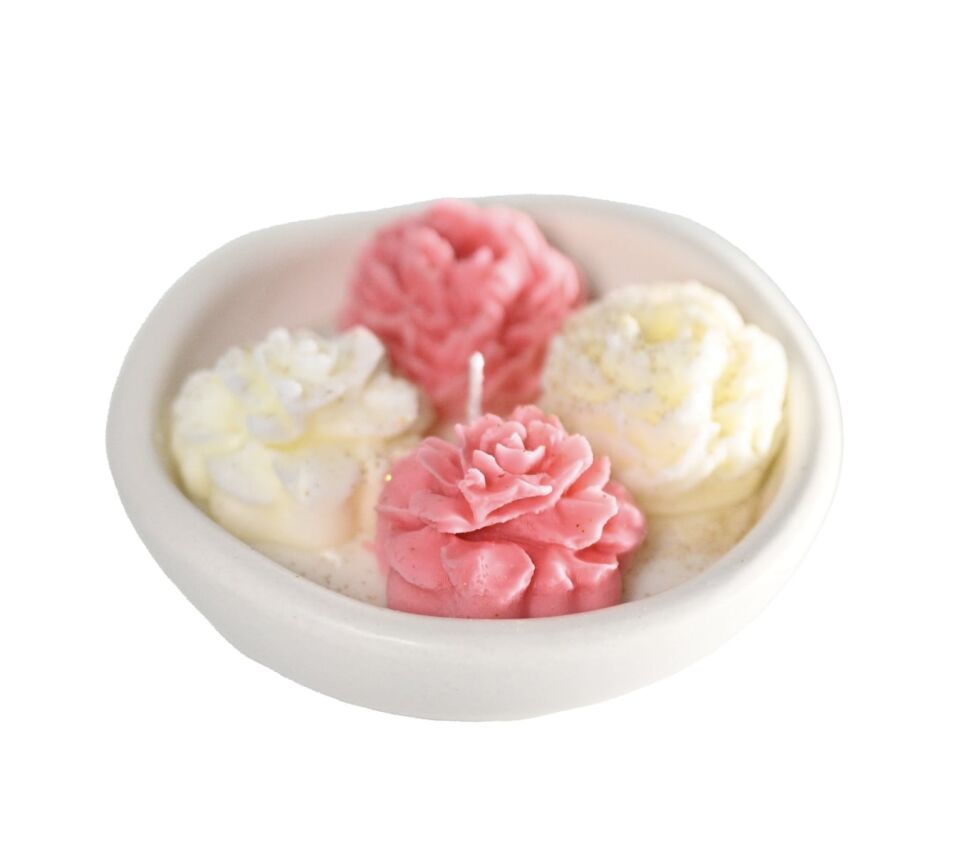 Seramikte Çiçek Kokulu Mumlar