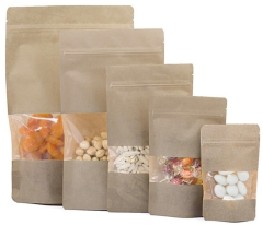 Kraft Pencereli Kilitli Doypack