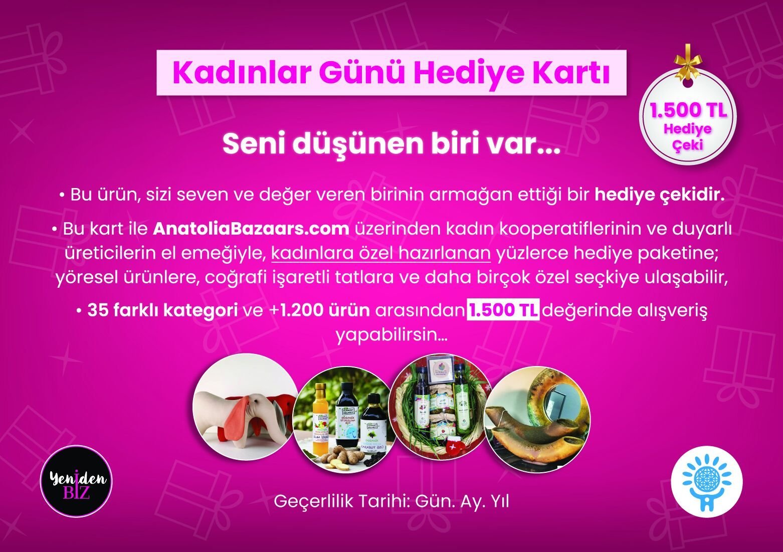 YenidenBiz'li Kadınlar Günü Hediye Çeki-Kartı