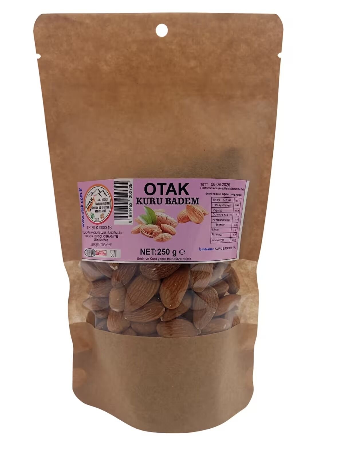 Kuru Badem 250Gr