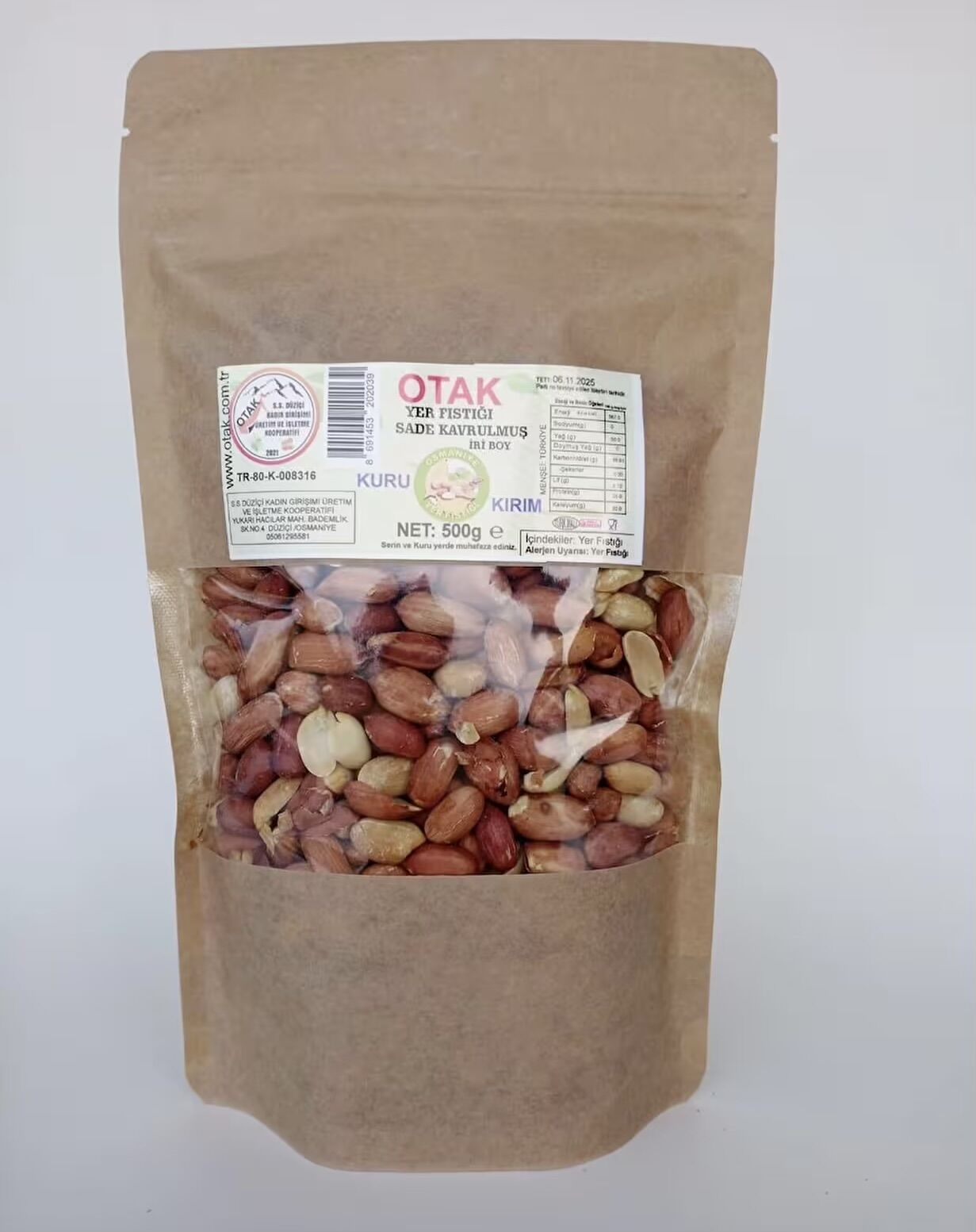 Osmaniye Yer Fıstığı Sade Kavrulmuş 500Gr