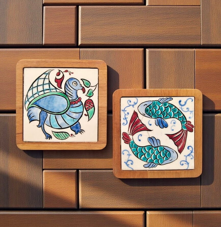 Ahşap Çini Bardak Altı