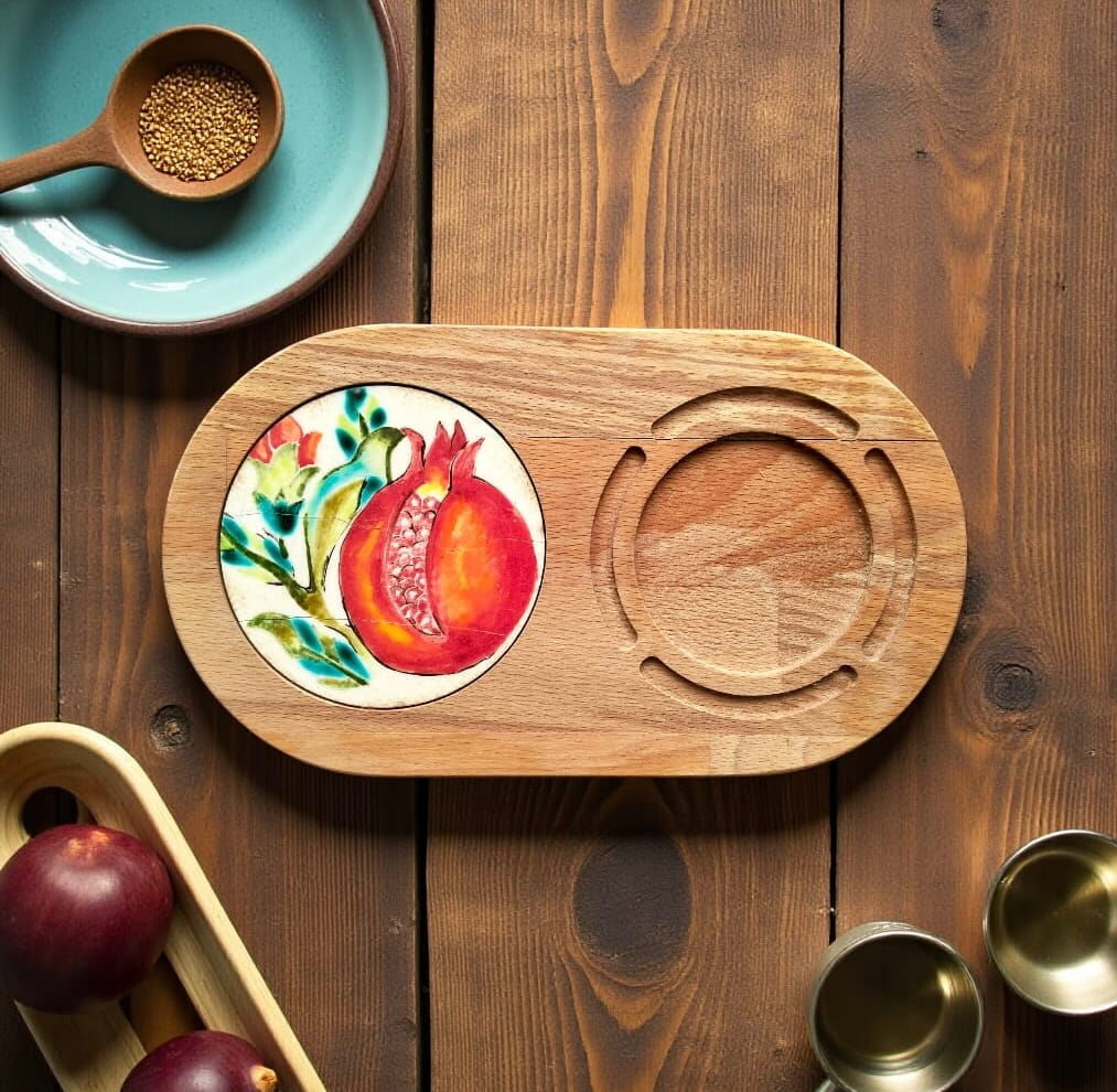 Ahşap Çini Kahve Sunumluğu