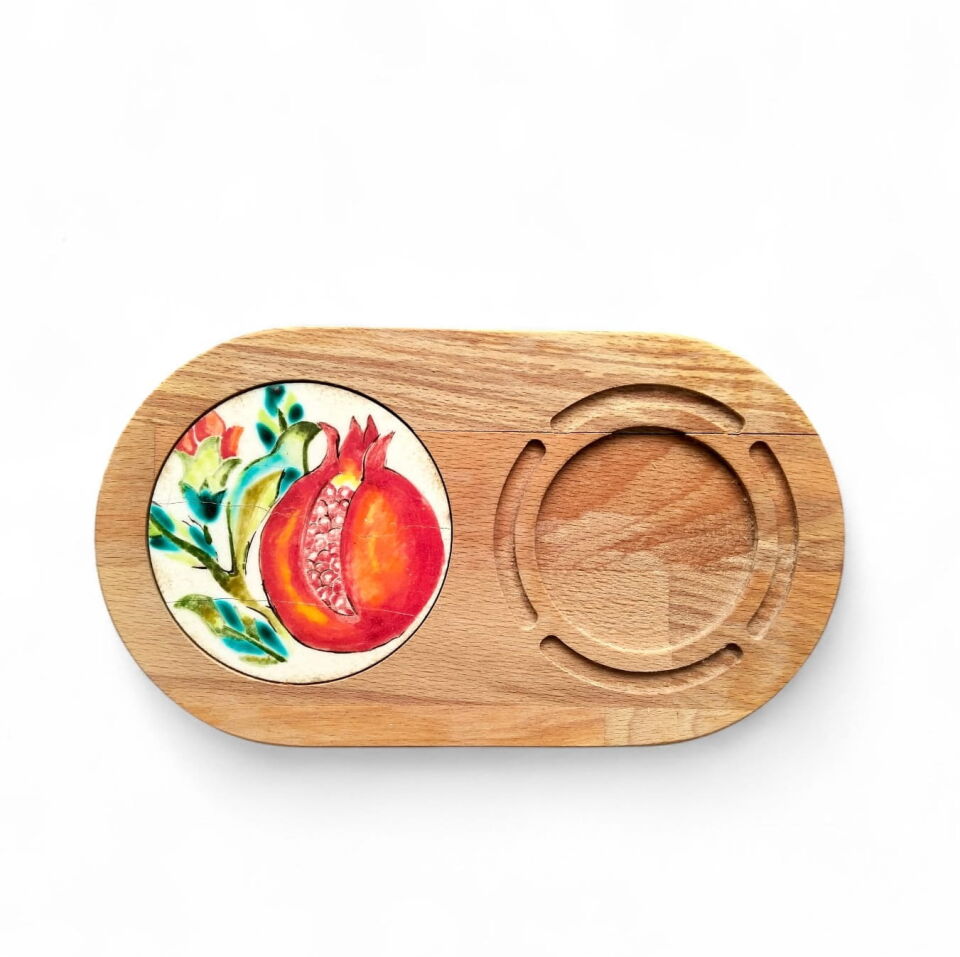 Ahşap Çini Kahve Sunumluğu