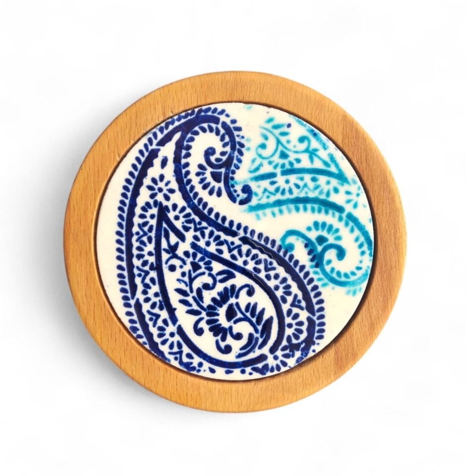 Ahşap Çini Bardak Altı