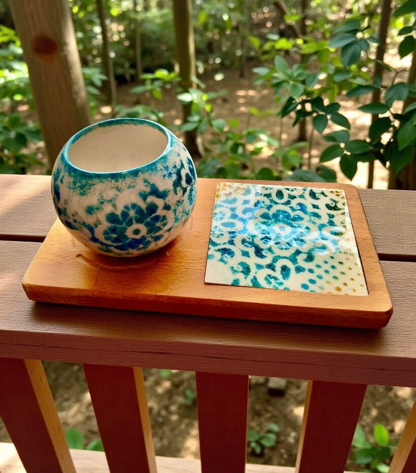 Ahşap Kahve Sunum ve Sukulent Saksı Seti