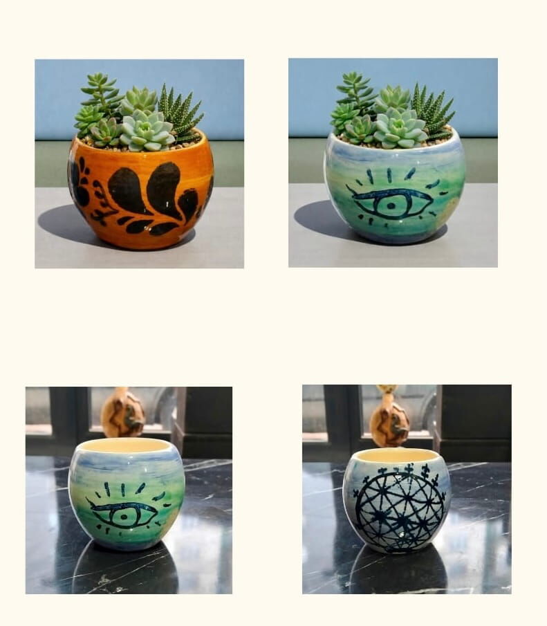 Ahşap Kahve Sunum ve Sukulent Saksı Seti