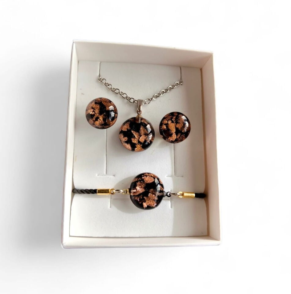 Murano Camı El Yapımı Takı Seti-1