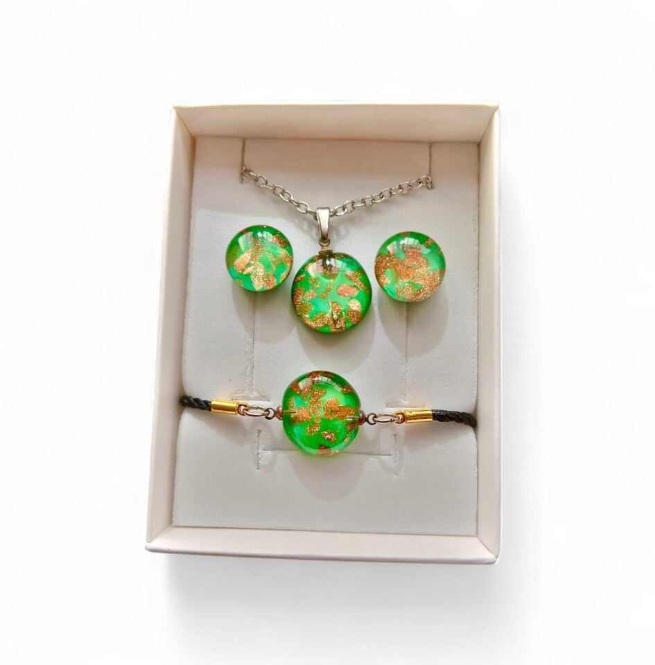 Murano Camı El Yapımı Takı Seti-1