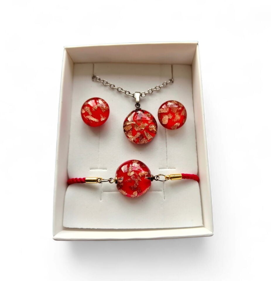 Murano Camı El Yapımı Takı Seti-2