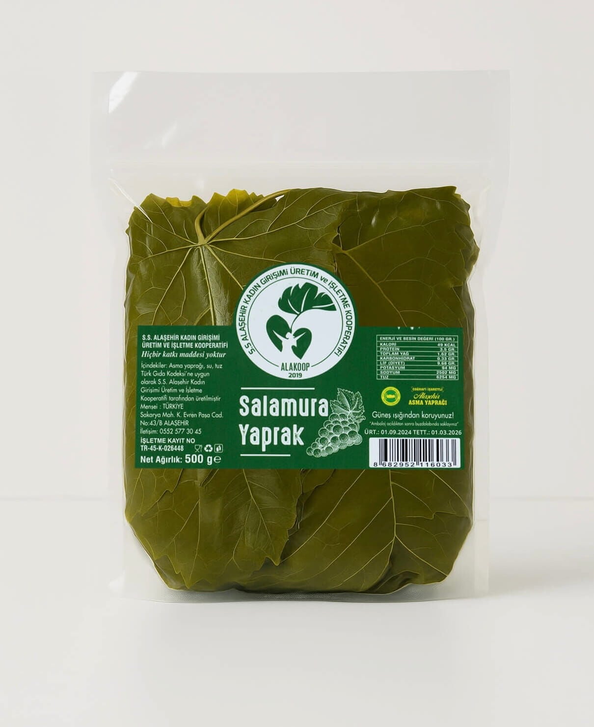 Salamura Asma Yaprağı (Vakumlu) 500Gr
