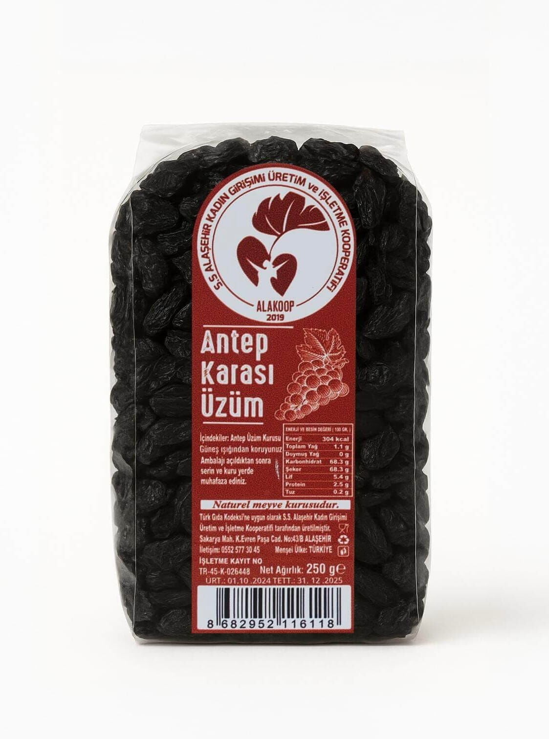 Siyah Kuru Üzüm 250Gr