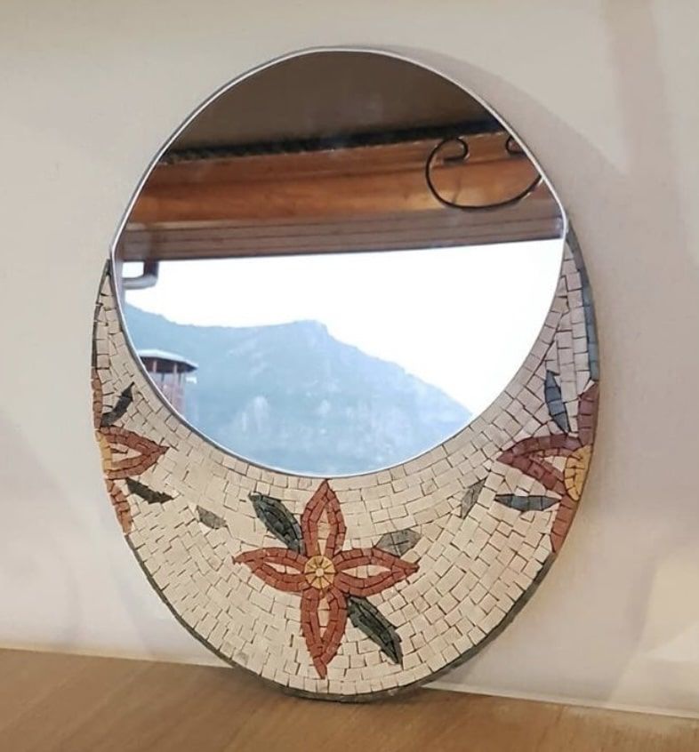 Nergis Dekorlu Mozaik Ayna