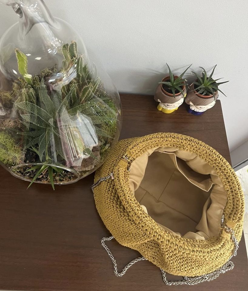 El Yapımı Şık Abiye Hasır Çanta 19