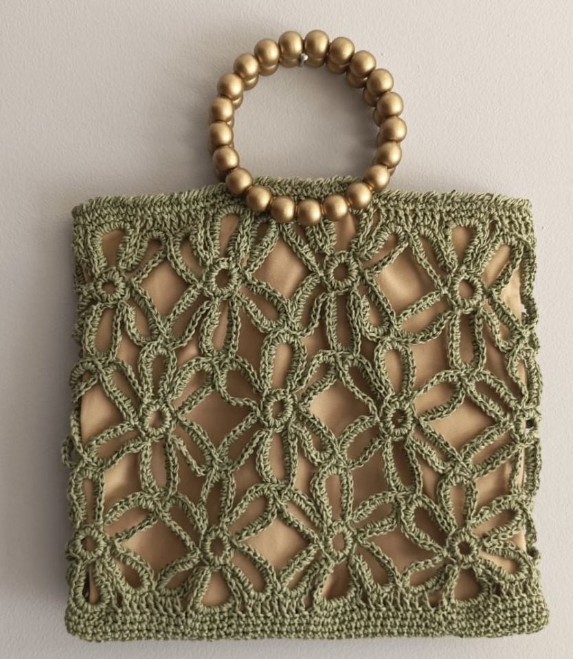 El Yapımı Şık Abiye Hasır Çanta 16