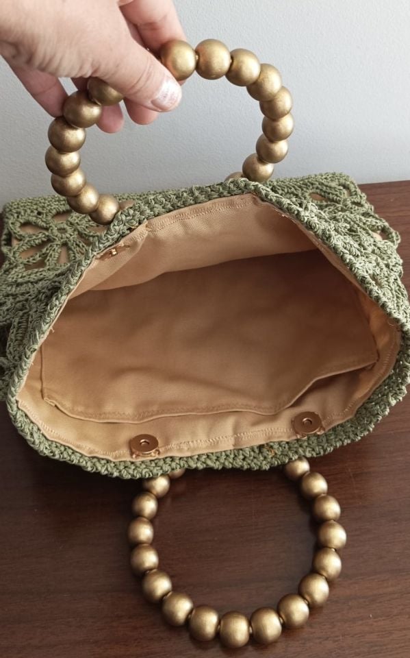 El Yapımı Şık Abiye Hasır Çanta 16