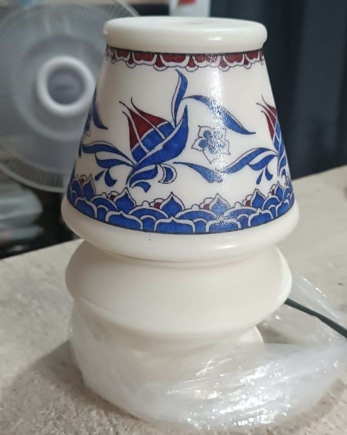 Lale Desenli Çankırı Tuz Lamba - A