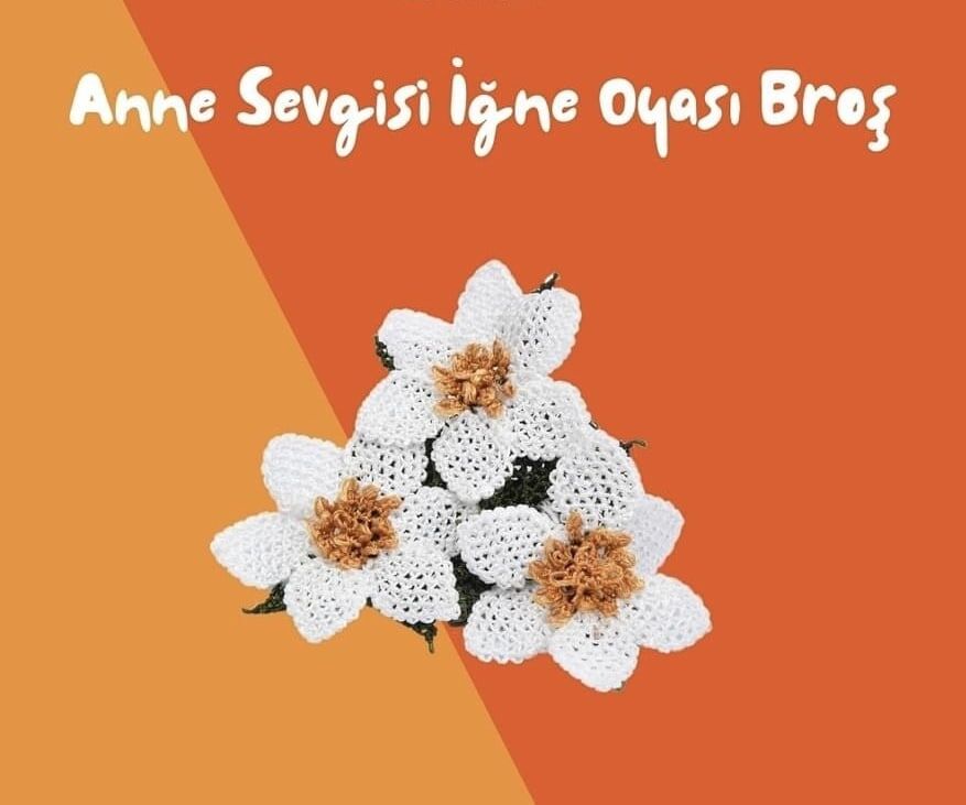 İğne Oyası Broş Renkli