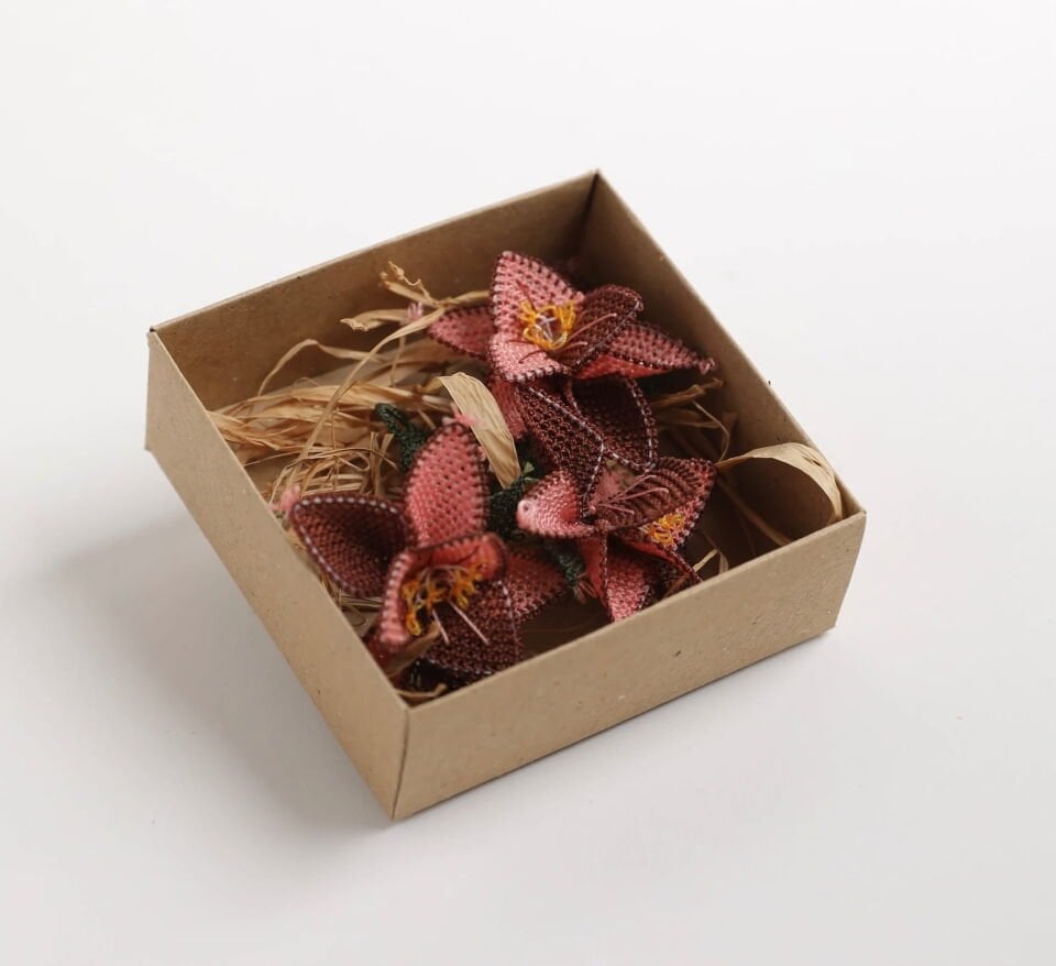 İğne Oyası Broş Renkli