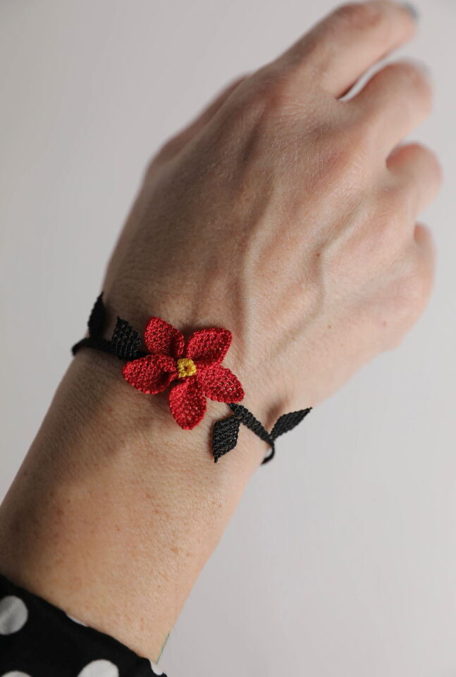 İğne Oyası Bileklik Tek Çiçek