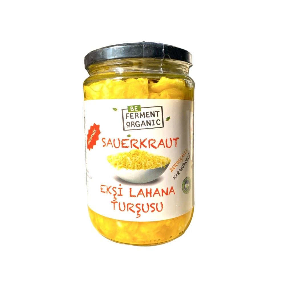 Organik Saurkraut Zerdeçallı-Karabiberli Ekşi Lahana Turşusu 660 Gr