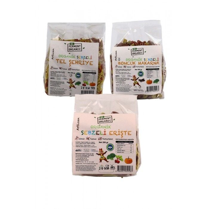 Organik Sebzeli Makarna Şehriye Ev Eriştesi 200Gr