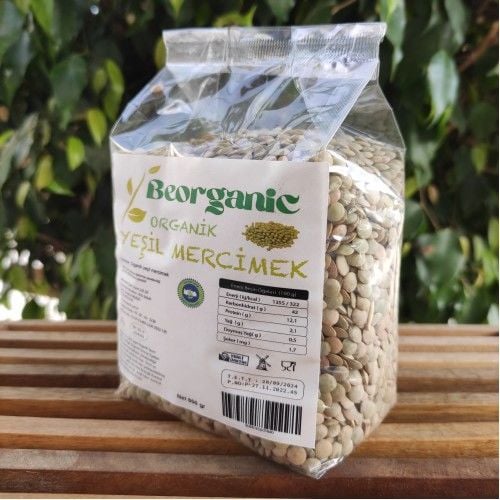 Organik Yeşil Mercimek 800 Gr