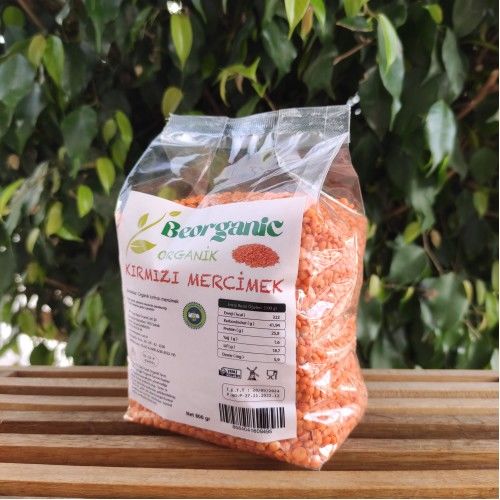 Organik Kırmızı Mercimek 800 Gr