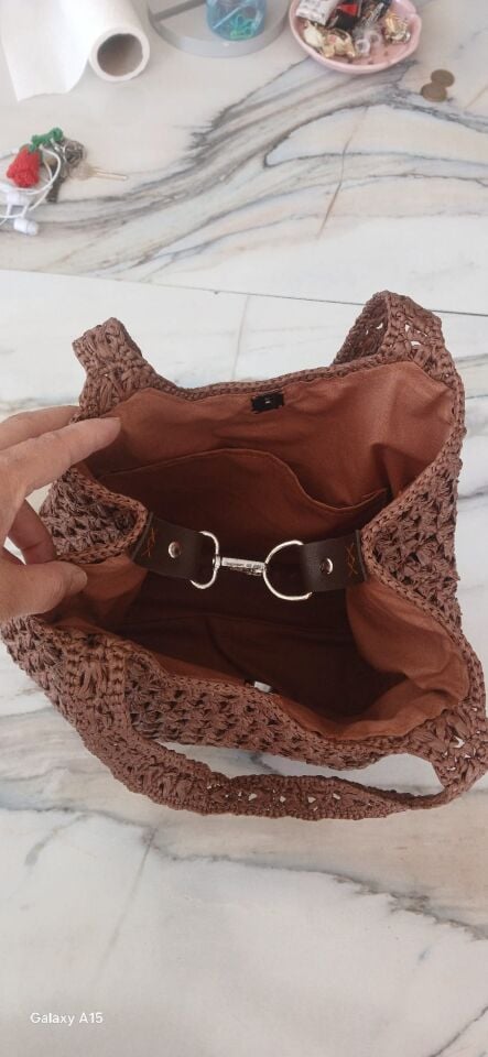 El Yapımı Şık Abiye Hasır Çanta 21