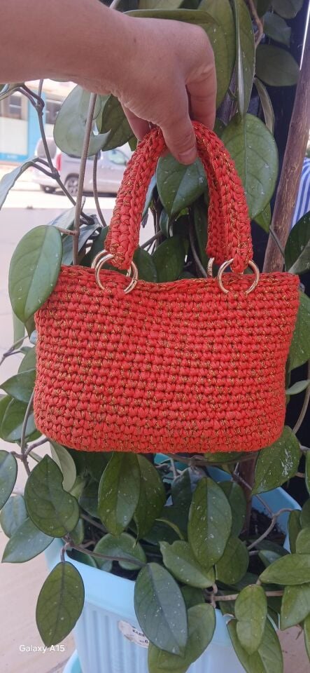 El Yapımı Şık Abiye Hasır Çanta 23