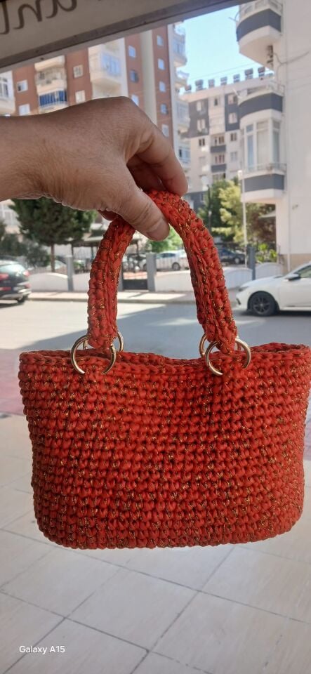 El Yapımı Şık Abiye Hasır Çanta 23