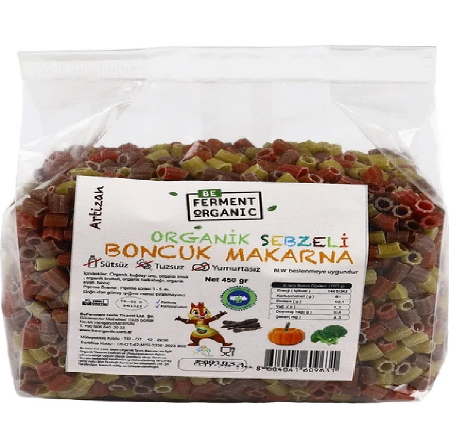 Organik Sebzeli Boncuk Makarna 450 Gr