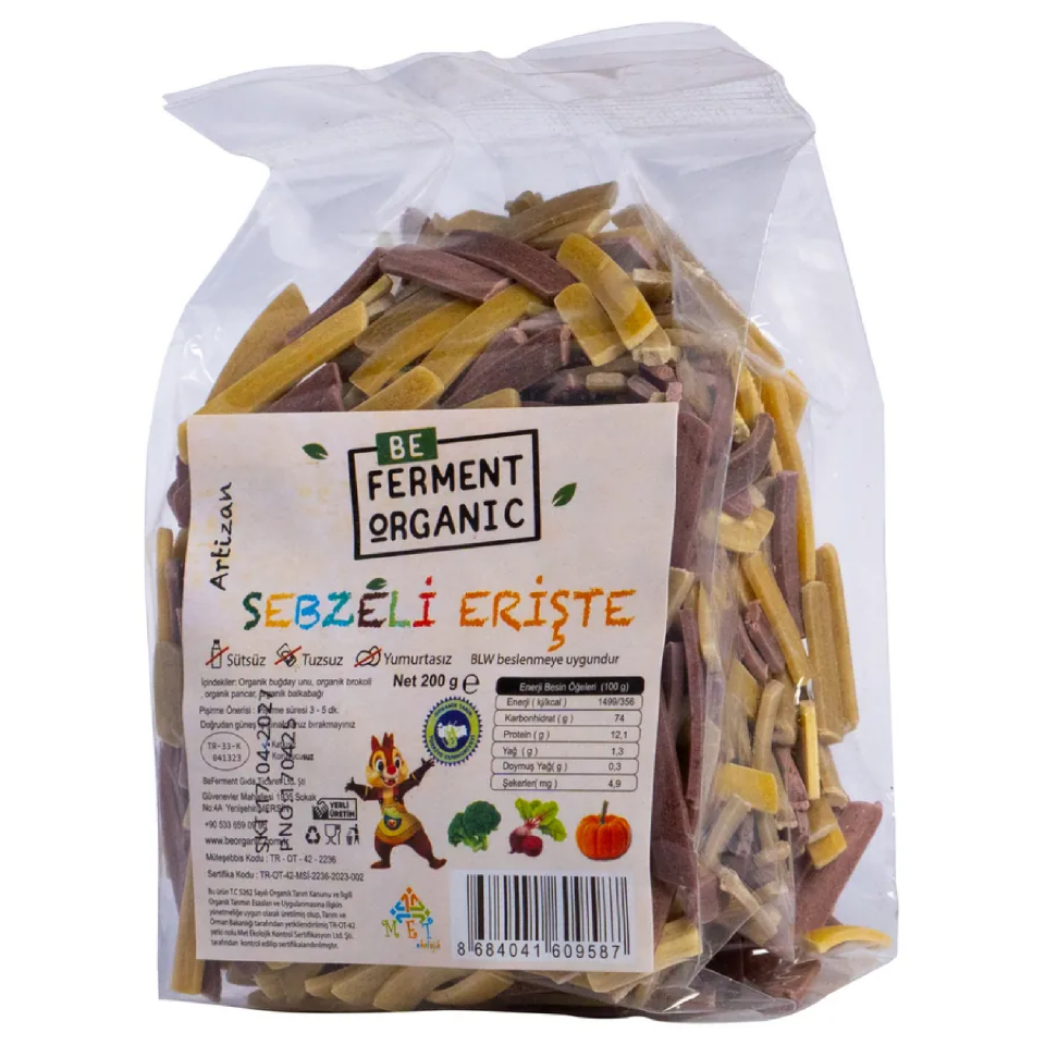 Organik Sebzeli Ev Eriştesi 200 Gr