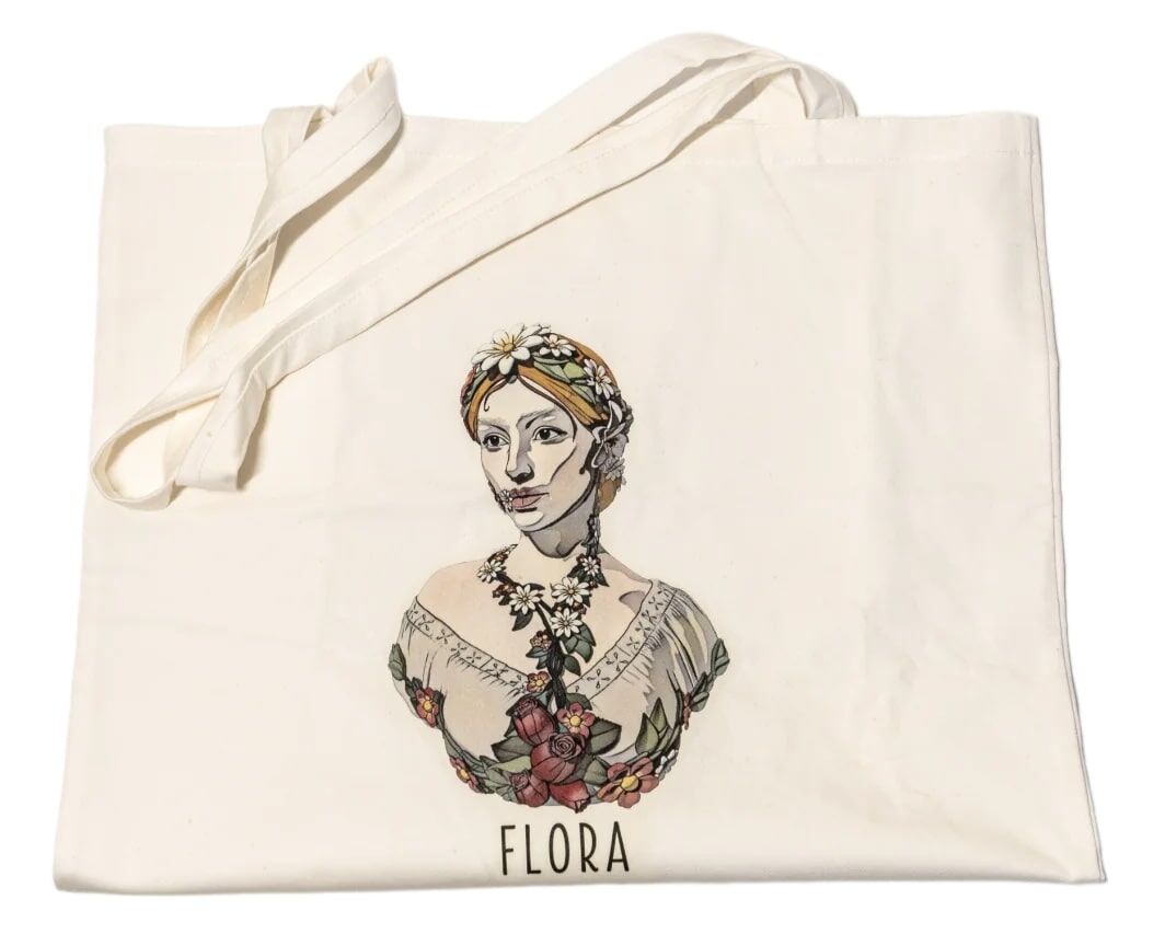Çiçek Tanrıçası Flora Keten Çanta