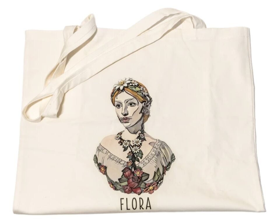 Çiçek Tanrıçası Flora Keten Çanta