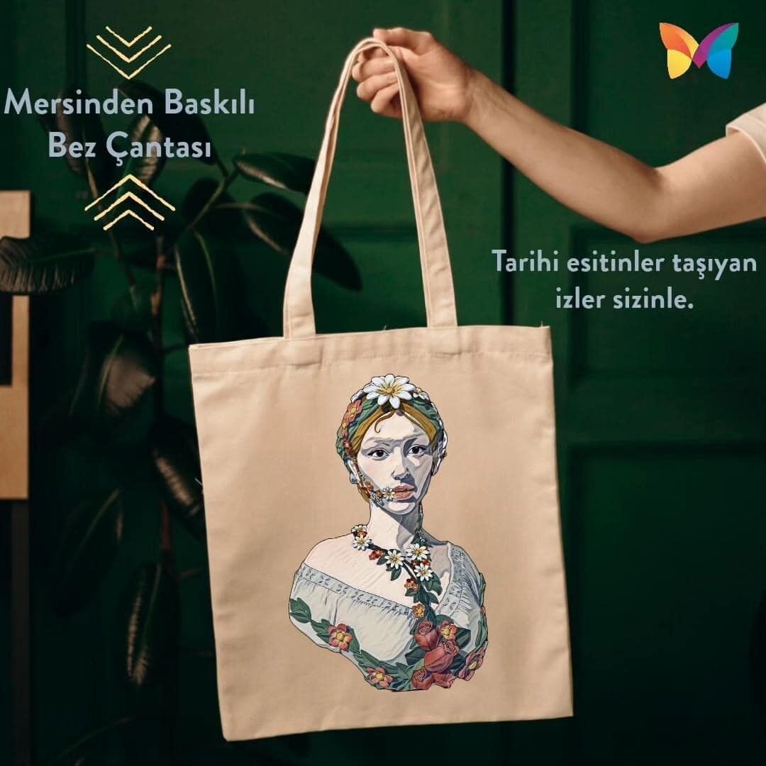 Çiçek Tanrıçası Flora Keten Çanta