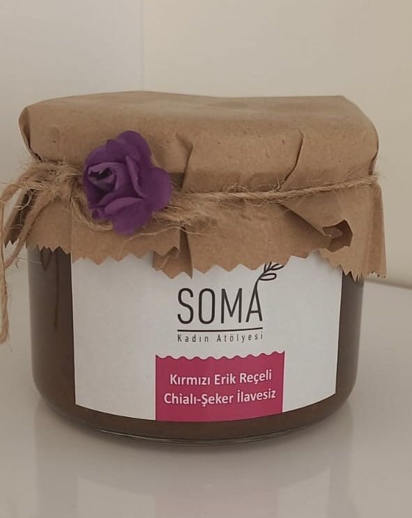 Kırmızı Erik Reçeli (Elma Özü İle Tatlandırılmış) 380Gr