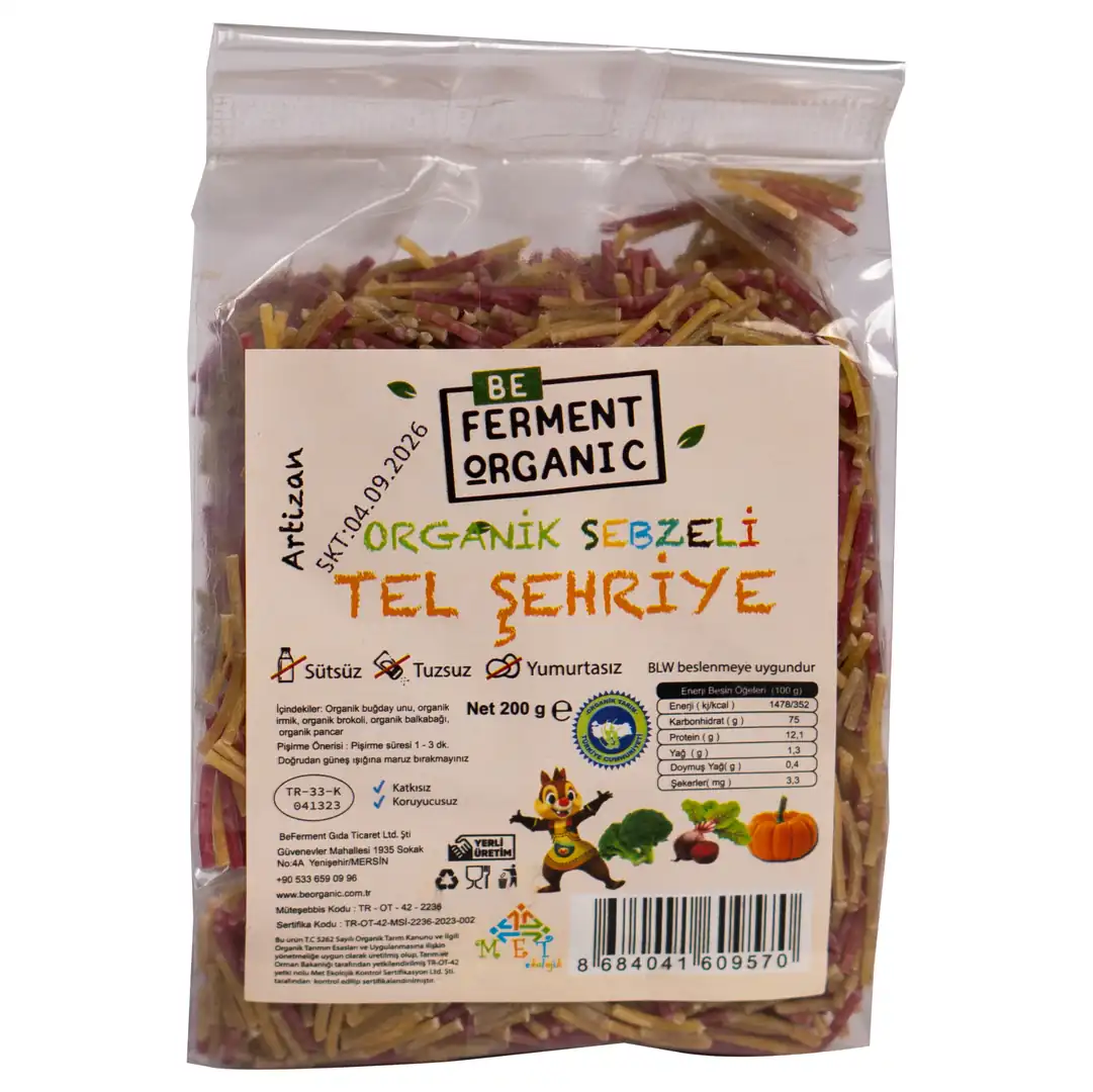 Organik Sebzeli Tel Şehriye 200 Gr